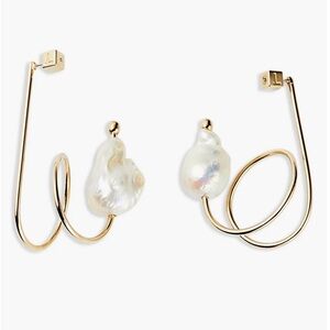 Lafayette 148 New York Gold and Pearl Drop Earrings